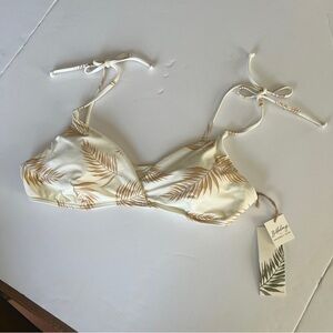 Billabong Cream and Tan Bikini Top